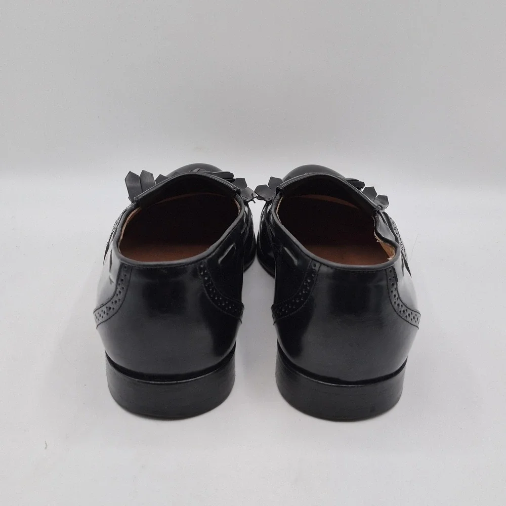 Nordstrom Shoes Mens Size 9.5 Black Leather Tassel Loafers‎ Dress Wingtip Italy